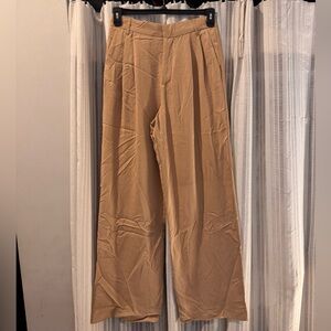 Tan Wide-Leg Trousers